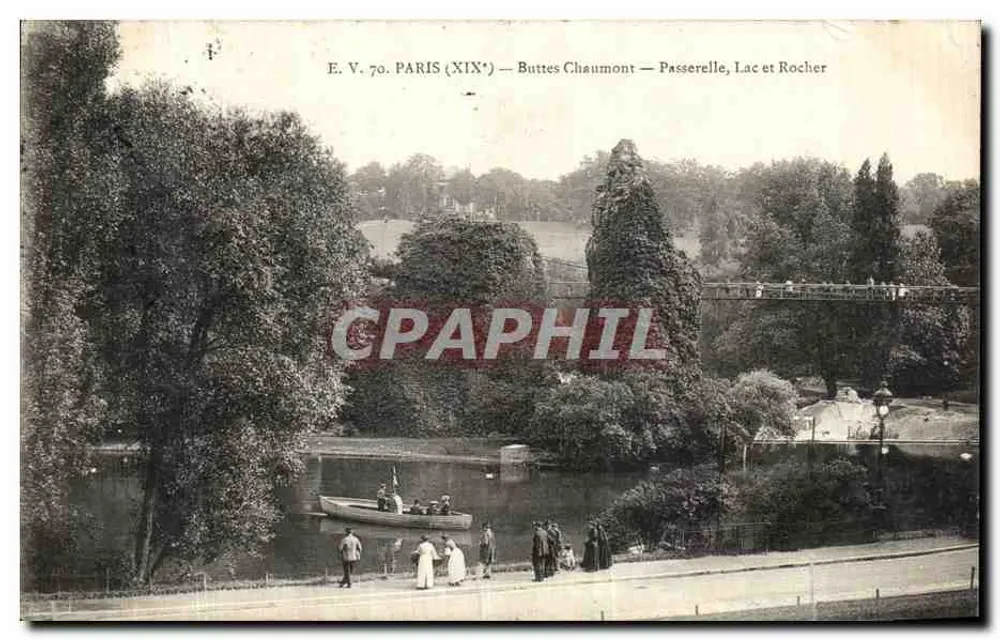 Buttes Chaumont — Passerelle, Lac et Rocher — E. V. 70. PARIS (XIX*) - Vorderseite
