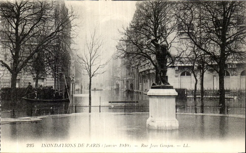 Inundações de Paris — Janeiro 1910 — Rue Jean Gonjon — LL. - Frente