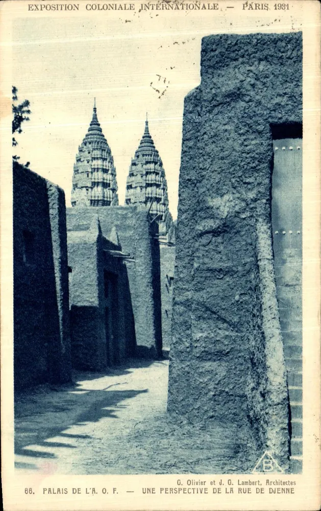 Palast der A.O.F. — Eine Ansicht der rue de Djenne — G. Olivier und J. G. Lambert, Architekten - Vorderseite