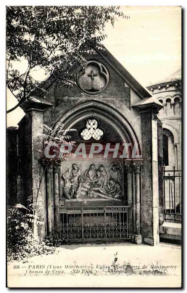 Paris - Alt-Montmartre - Kirche Saint-Pierre de Montmartre — Weg des Lebens — unbekannter Verlag, Nr. 366 - Vorderseite