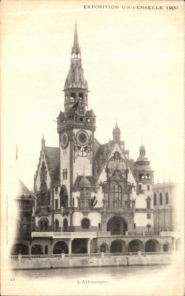 Deutschland — Deutscher Pavillon auf der Weltausstellung 1900 — Ausgabe F. Et Herbin, 22 - Vorderseite