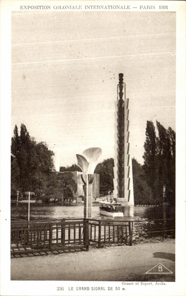 Internationale Kolonialausstellung — Paris 1931 — Das Große Signal von 80 m — Granet et Expert, Archs. - Vorderseite