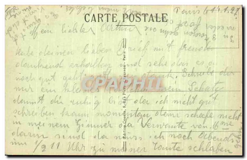 Paris — Die Grabstätte des Unbekannten Soldaten unter dem Arc de Triomphe — C.M. n°277 - Rückseite