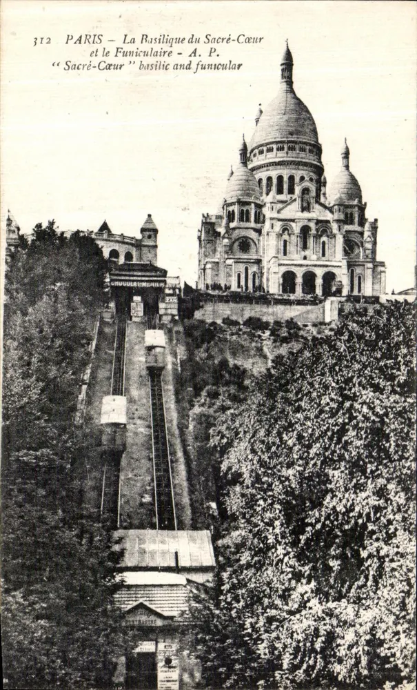 Paris — Die Basilika des Heiligen Herzens und der Funicular — A.P. n°312 - Vorderseite