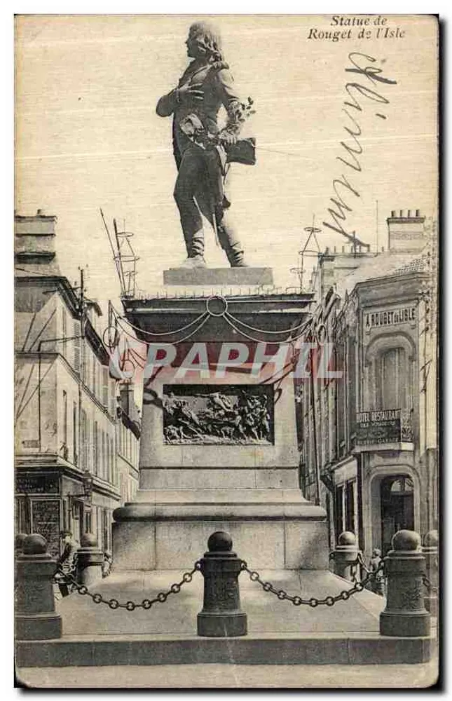 Statue de Rouget de L'Isle — monument urbain à Paris — éditeur A. ROUGET DE L'ISLE - Awers