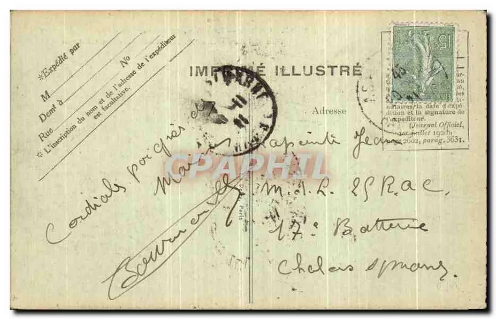 PARIS — Os Boulevards, vistos da Madeleine — Editor: IMPRIMERIE ILLUSTRÉ, n° 4021 - Verso
