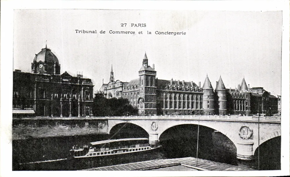 Tribunal de Comércio e a Conciergerie — Paris — editor Dyauch Poissot, n°27 - Frente