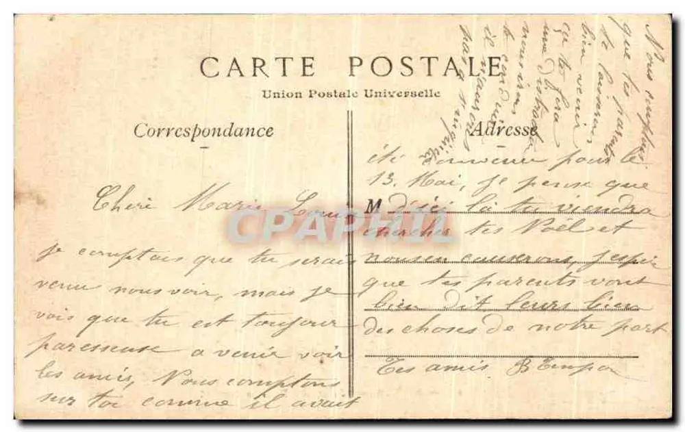 Paris — Cour do Palácio Real — Carta postal n°24 - Verso