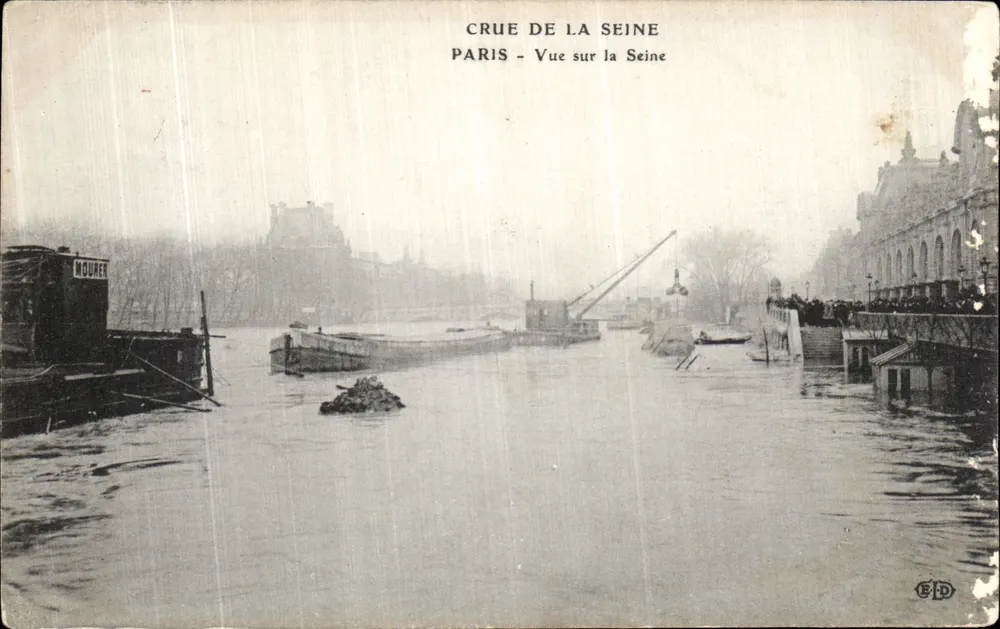 Überschwemmung der Seine — Paris — Ansicht der Seine — Verlag E.P.D. - Vorderseite
