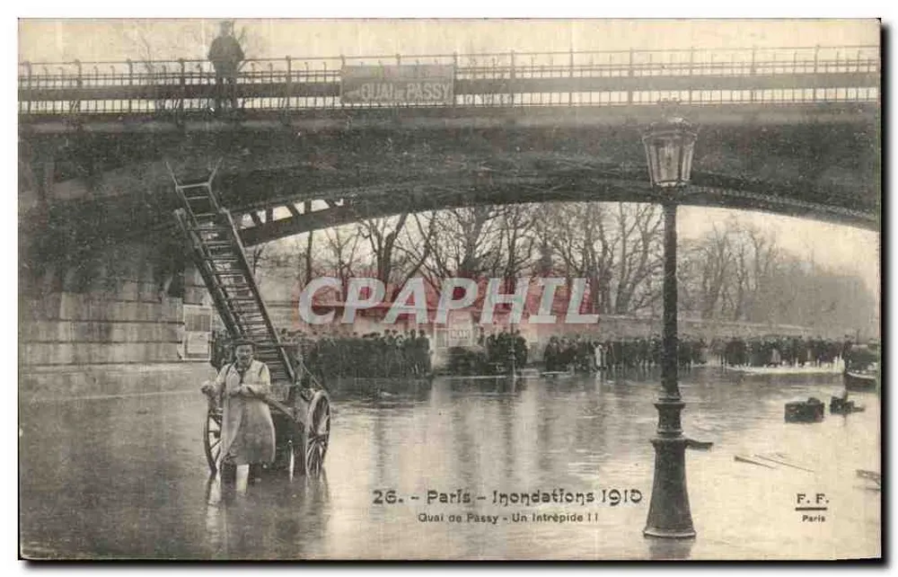 Quai de Passy — Überschwemmungen 1910 — F.F. Paris - Vorderseite