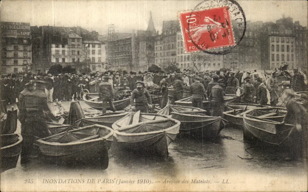 Überschwemmungen in Paris (Januar 1910) — Ankunft der Matrosen — LL. - Vorderseite