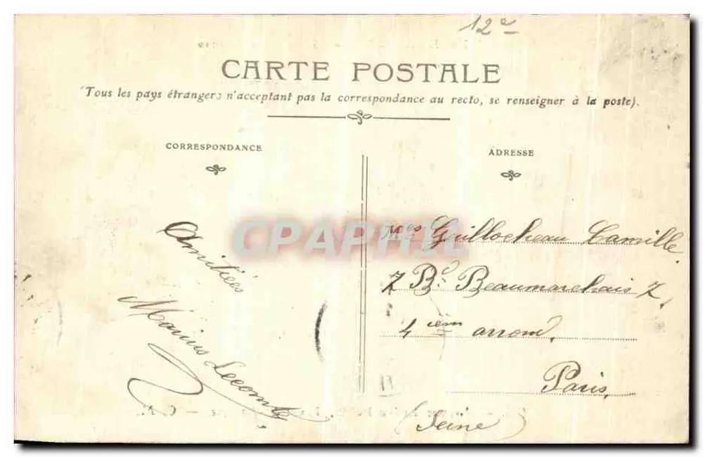 Überschwemmungen — Paris; Januar 1910 — C. M. — Nr. 104 - Rückseite