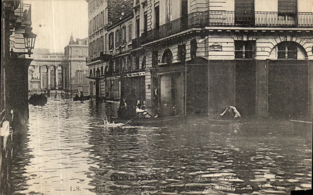 Inondations — Rue de Buci, Paris — Éditeur P. Jais-Baillibon, n° 1.8 - Frente