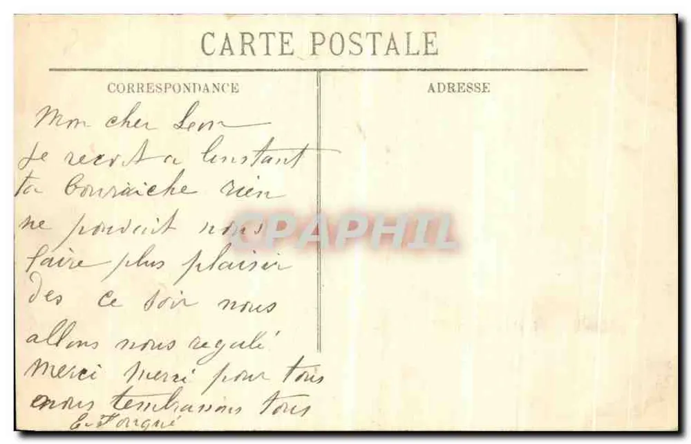 Inundações de Paris (Janeiro 1910) — Passerelle Boulevard Haussmann — LL - Verso