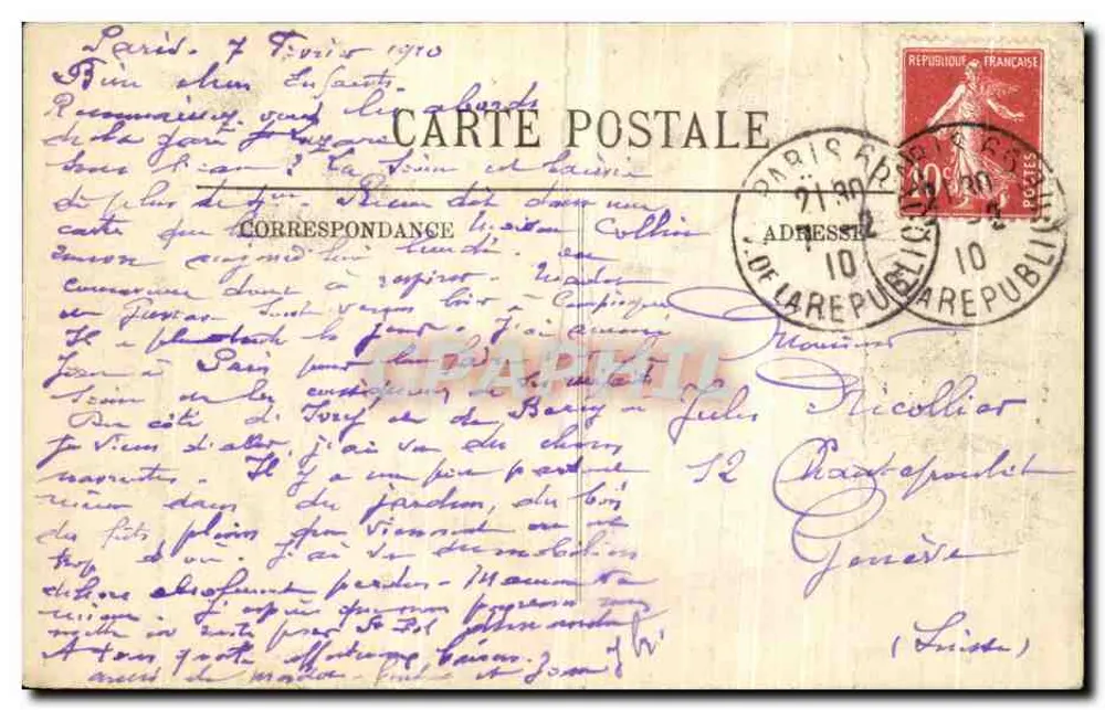 Inondations de Paris — À la Gare Saint-Lazare — LL. — N° 208 - Rückseite