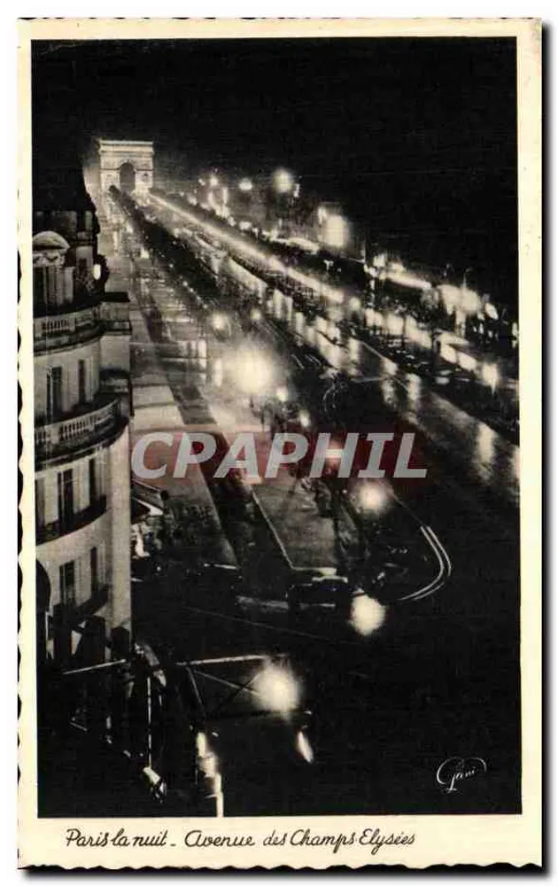 Paris nachts — Avenue des Champs Elysées — G. Jean - Vorderseite
