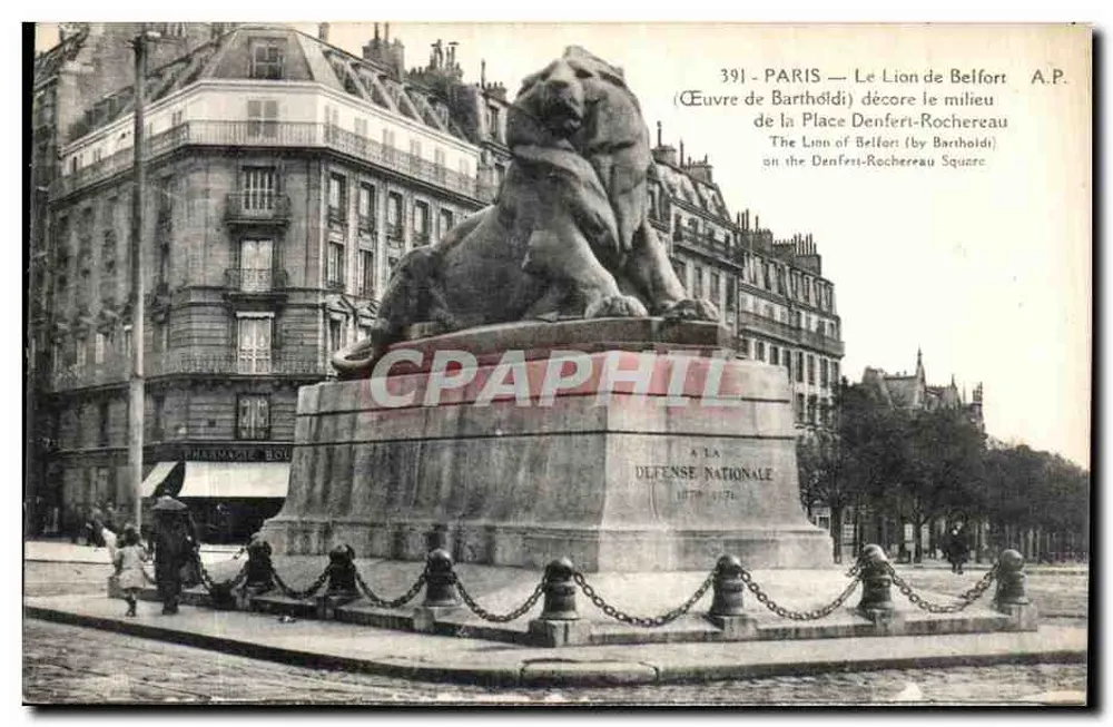 Paris — Der Löwe von Belfort (Werk von Bartholdi) — A.P. n°391 - Vorderseite