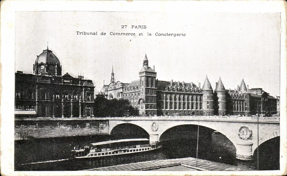 Tribunal de Comércio e a Conciergerie — Paris — editor POIBET, n°27 - Frente