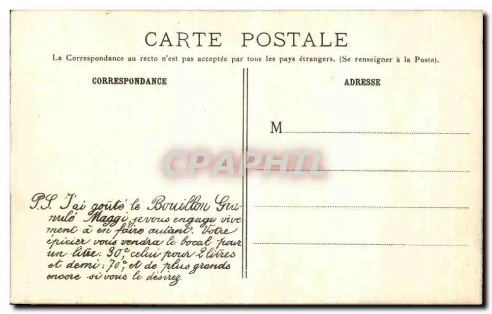 Paris — A Grande Roda — Meggi - Verso