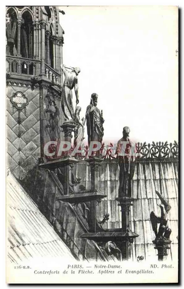 PARIS — Notre-Dame. Stützen der Spitze. Apostel und Evangelisten — ND. Phot. (ND. Phol.) - Vorderseite