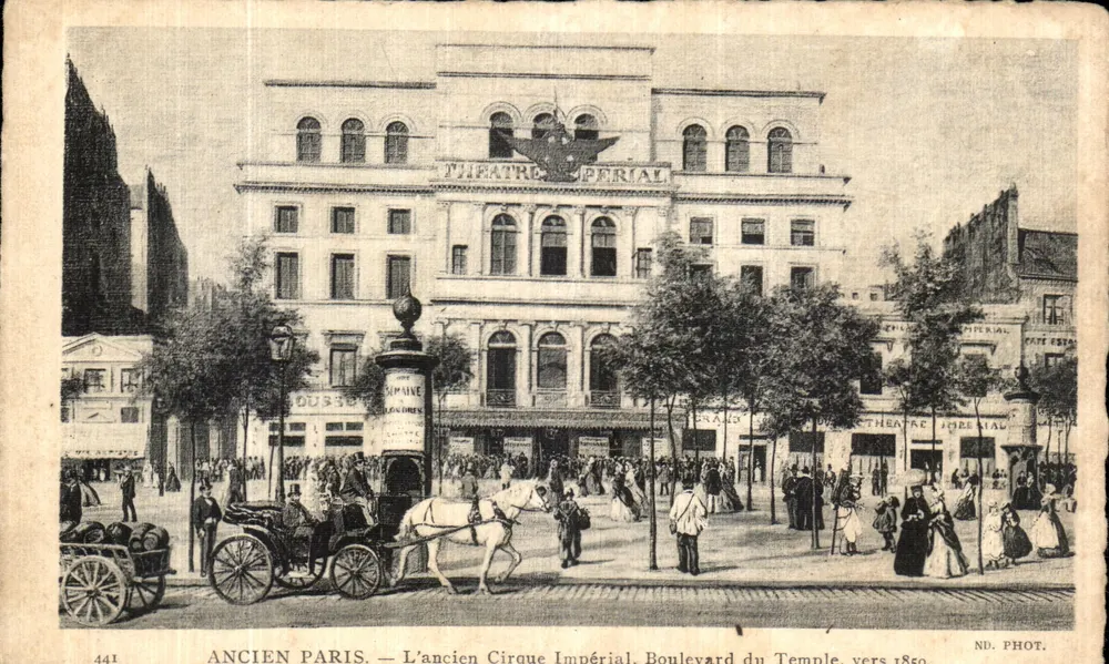 Ancient Paris — Der ehemalige Imperiale Circus, Boulevard du Temple, um 1850 — ND. PHOT. - Vorderseite