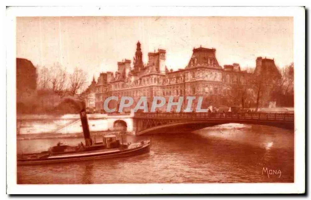 Das Rathaus und die Pont d'Arcole — Paris — Editions d'Art Mona, Nr. 145 - Vorderseite