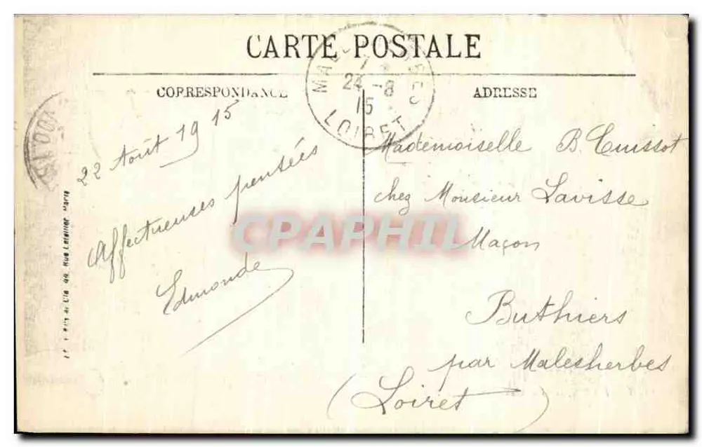 Paris — A Madeleine e a Praça — I.L. - Verso