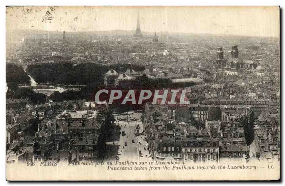 Paris — Panorama vom Panthéon zum Luxembourg — LL, n° 866 - Vorderseite