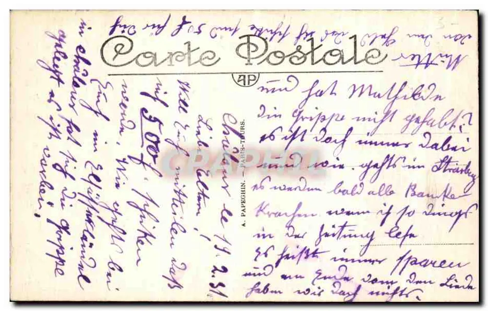Paris — Amitiés de Paris — P. Viollette - Verso
