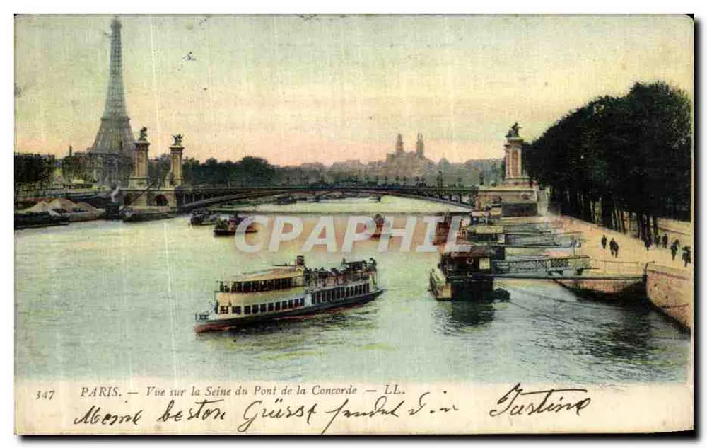 Paris — Ansicht der Seine vom Pont de la Concorde — LL. n° 347 - Vorderseite