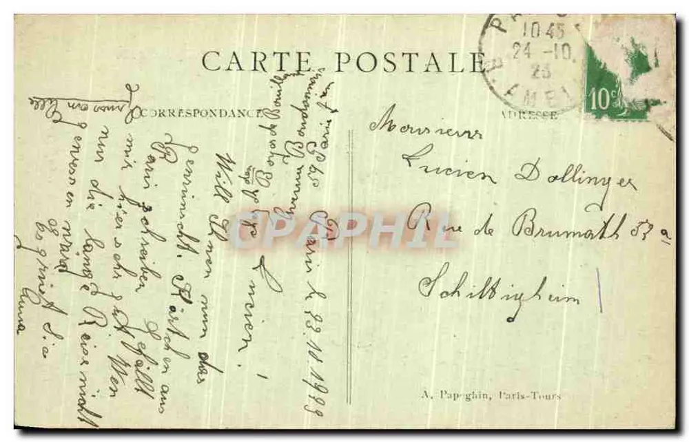 Paris – Panorama über die Seine, aufgenommen in der Nähe der Eiffelturm — A.P. n°45 - Rückseite