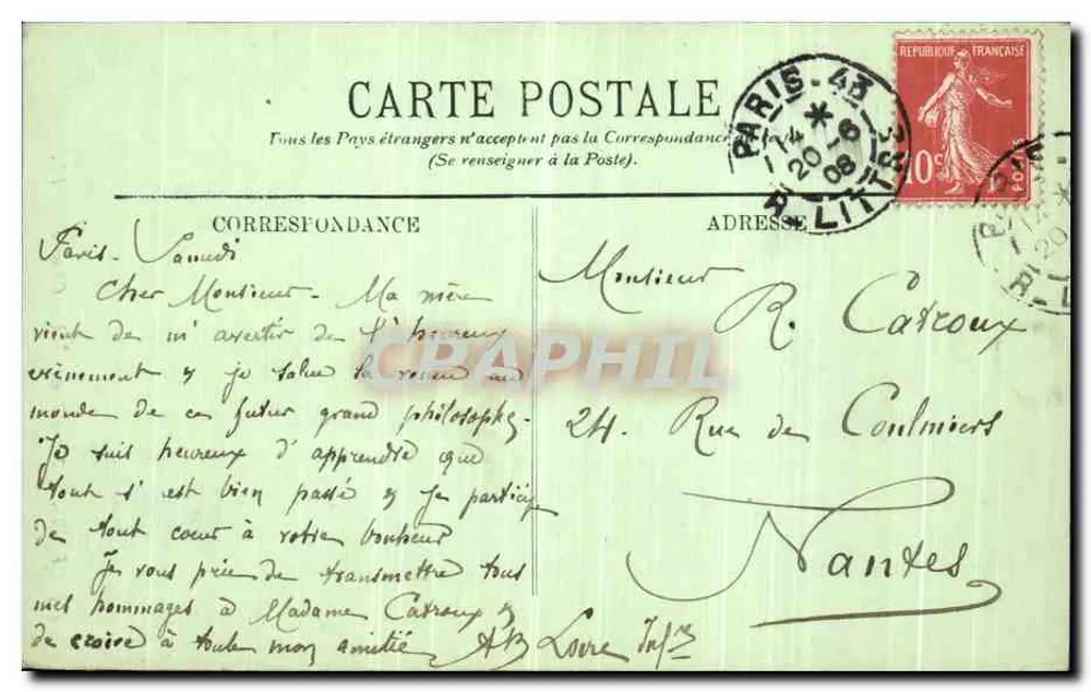 Paris. Notre-Dame. Uma Chimère — LL. n°455 - Verso