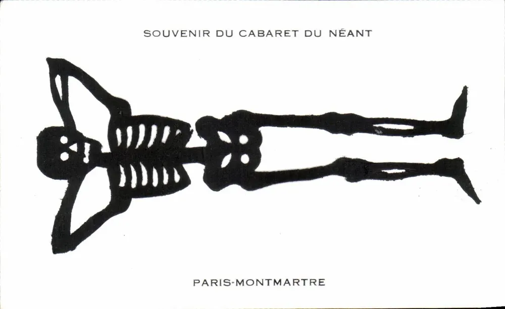 Ausgestreckter Skelett — Erinnerung an den Cabaret du Néant — Paris-Montmartre - Vorderseite