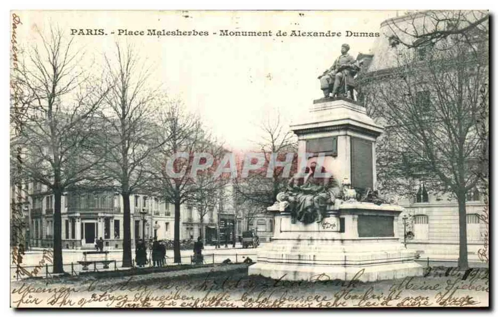 Paris - Place Malesherbes - Denkmal für Alexandre Dumas — unbekannter Verleger, Seriennummer nicht sichtbar - Vorderseite