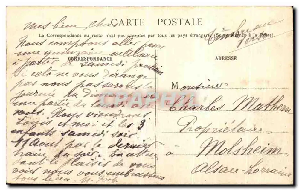 PARIS - O Monumento Pasteur, Praça de Breteuil — editor não identificado, número de série não visível - Verso