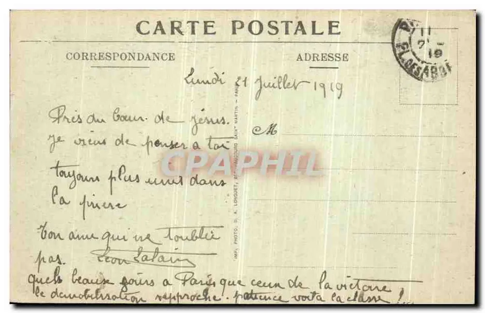 Basilika des Heiligen Herzens von Montmartre — Die Chorbanken — V.N. N° 13 - Rückseite