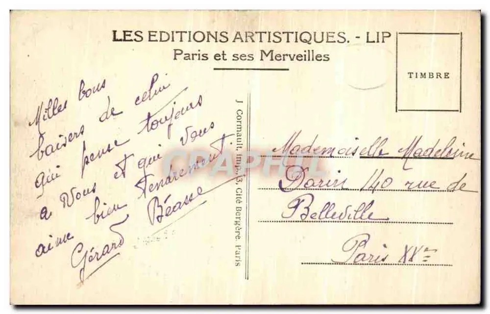PARIS — Die Avenue du Bois de Boulogne — nahe dem Arc de Triomphe — LIP - Rückseite