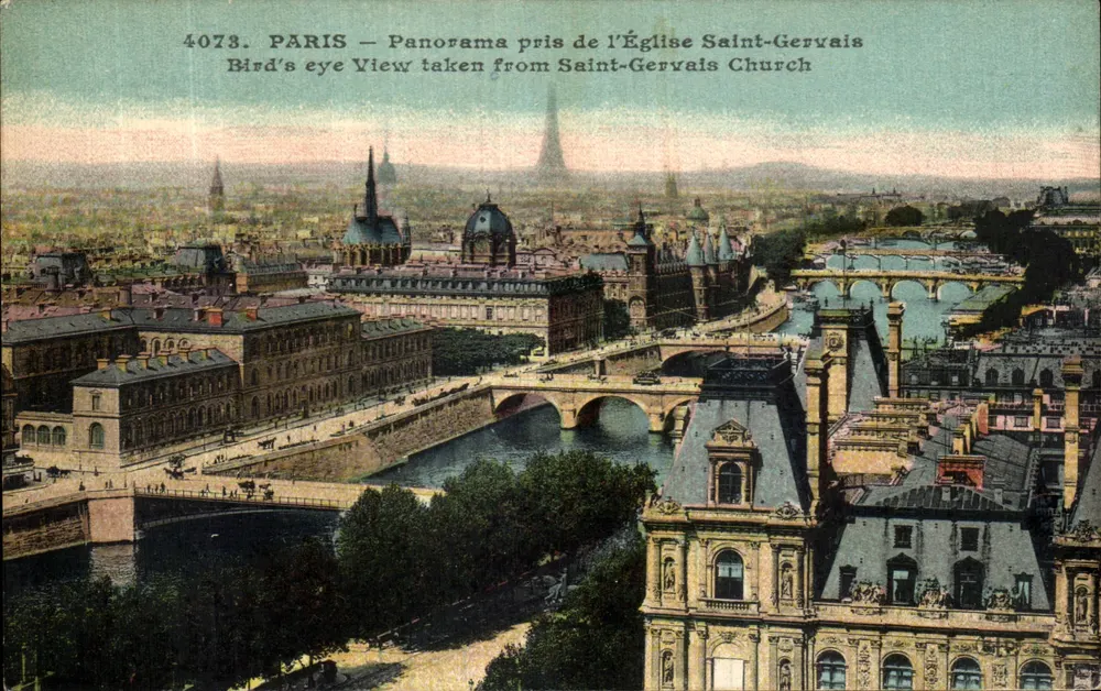 PARIS — Panorama vom Saint-Gervais-Dom — Luftbild vom Saint-Gervais-Dom - Vorderseite