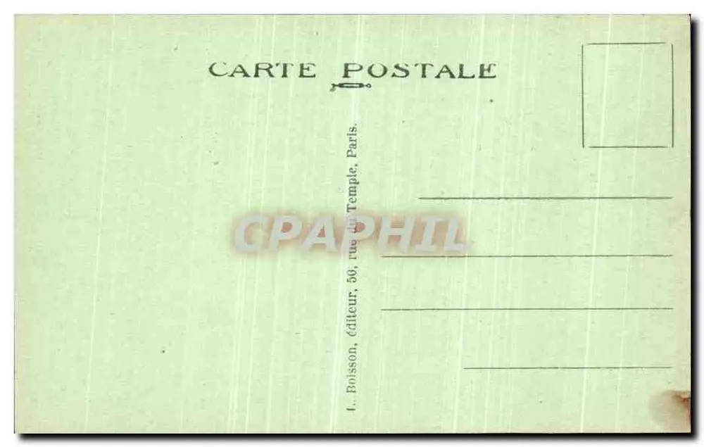 Paris (4e) - Quai de Béthune - Casas históricas — Boisson, editor, 50, rue du Temple, Paris - Verso