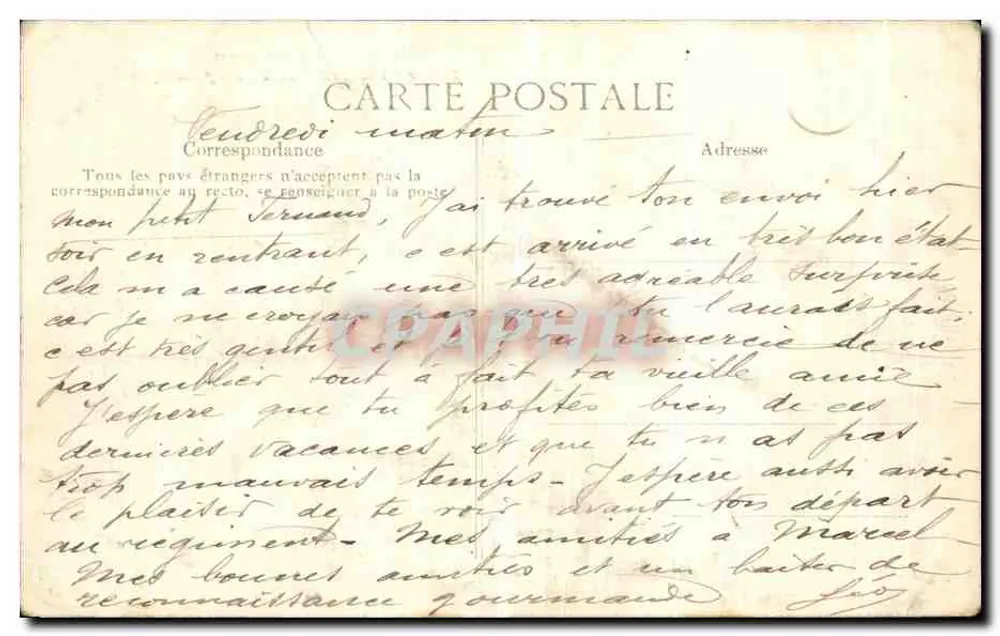 Estátua da República, por Morice — Praça da República, Paris — editor G.P.D., n° 4205 - Verso