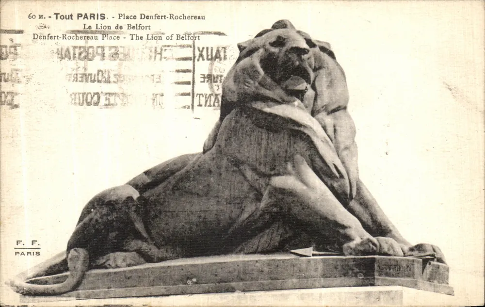 Place Denfert-Rochereau — Der Löwe von Belfort — F. F. Paris - Vorderseite