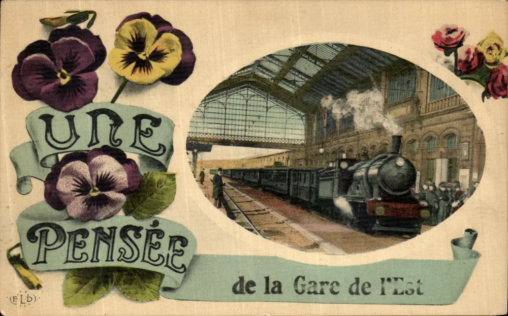 Estação de trem — Uma flor de pensamento — E. Le Daldy - Frente