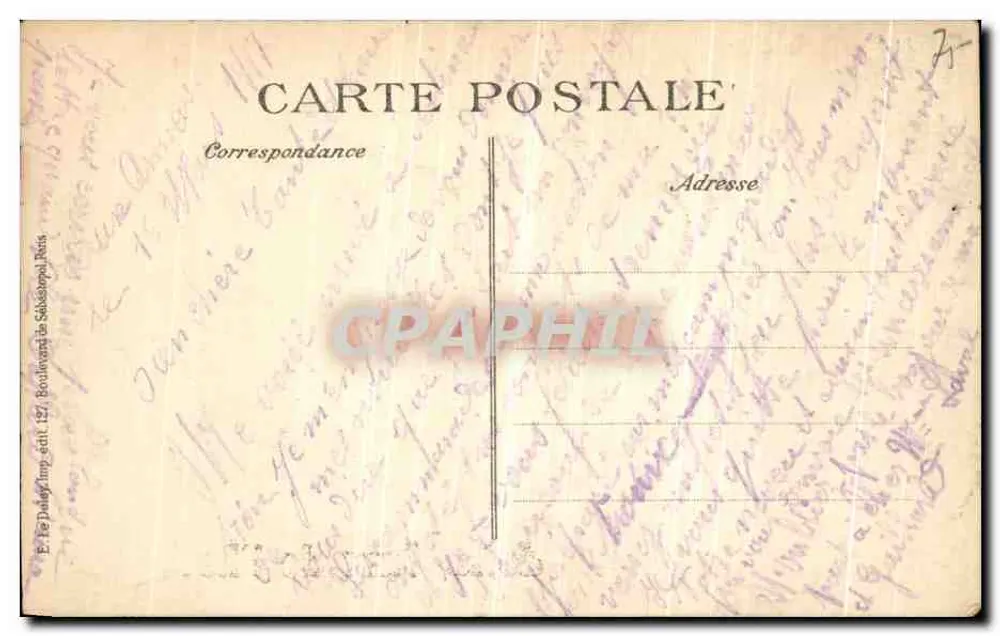 Estação de trem — Uma flor de pensamento — E. Le Daldy - Verso