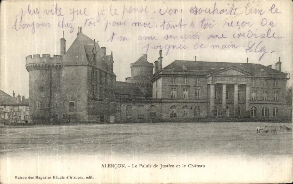 Alençon — Le Palais de Justice et le Château — Maison des Magasins Réunis d'Alençon, édit. - Vorderseite