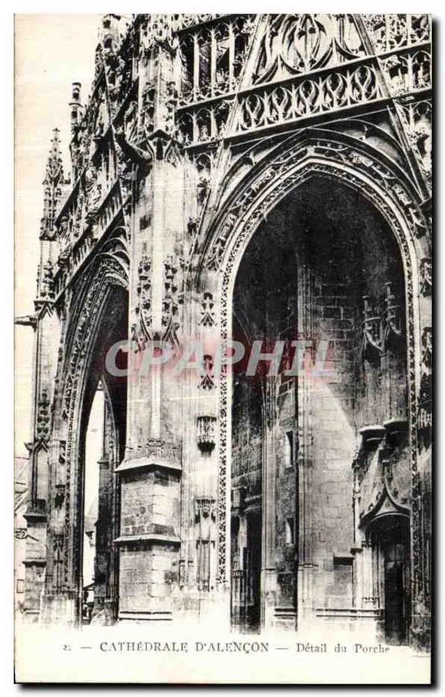 Kathedrale von Alençon — Detail des Portals - Vorderseite