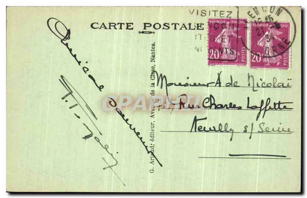Alençon — As Torres do Castelo — G. Artind, editor - Verso
