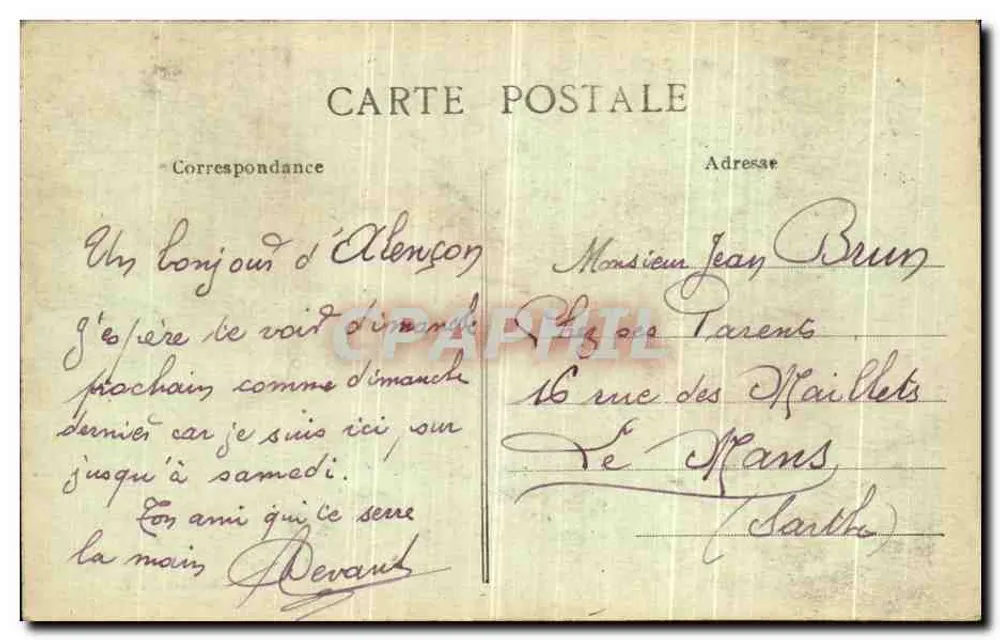 Alençon - Rathaus und Rue de Bretagne — Edition N. V. - Rückseite