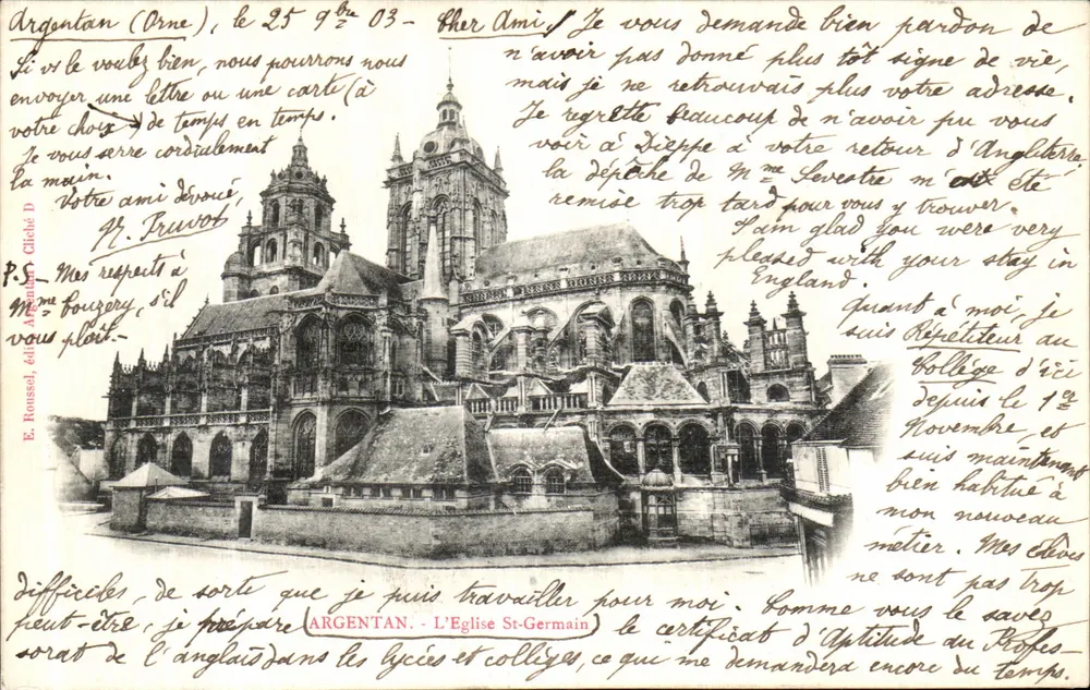Argentan (Orne) — A Igreja de São Germain — E. Roussel, cliché D - Frente
