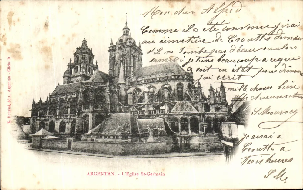 Argentan - A Igreja de São Germain — E. Roussel, editor, cliché D - Frente