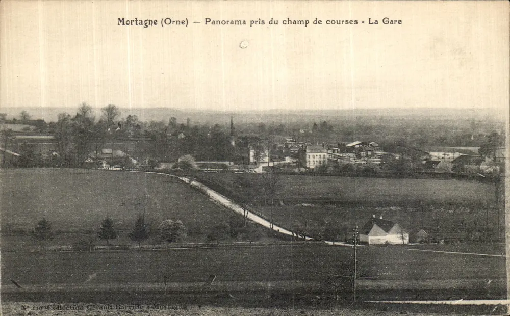 Mortagne (Orne) — Panorama vom Rennplatz — Die Station — Sammlung Gerault Barville - Vorderseite